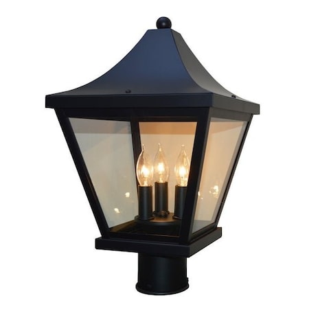 Arroyo Craftsman 10" Nantes Post Mount, Mission Brown, Clear Seedy Glass NAP-10CS-MB